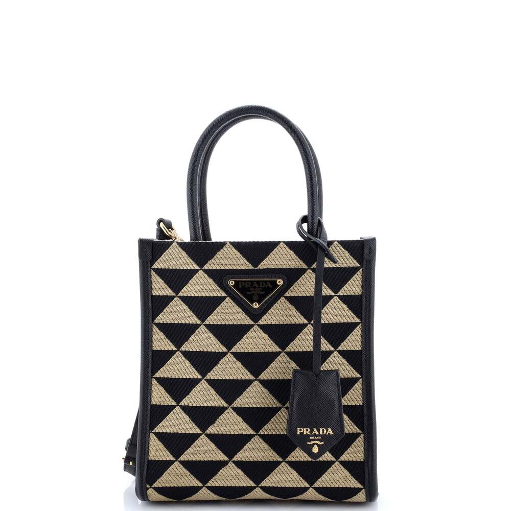 Prada Symbole Shopper Tote Jacquard #200644P18B - Picture 1 of 7